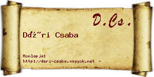 Déri Csaba névjegykártya