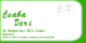 csaba deri business card